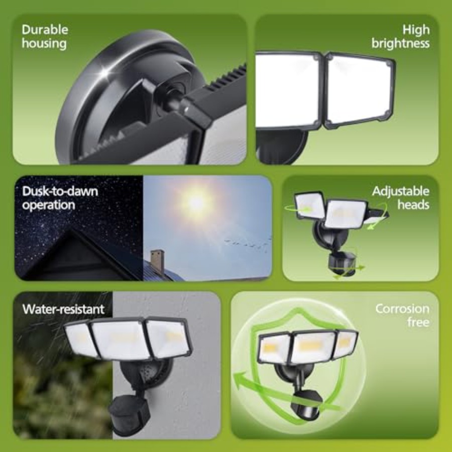 7W 7400LM LED Security Lights  - Motion Sensor Pir Wired 评论和价格