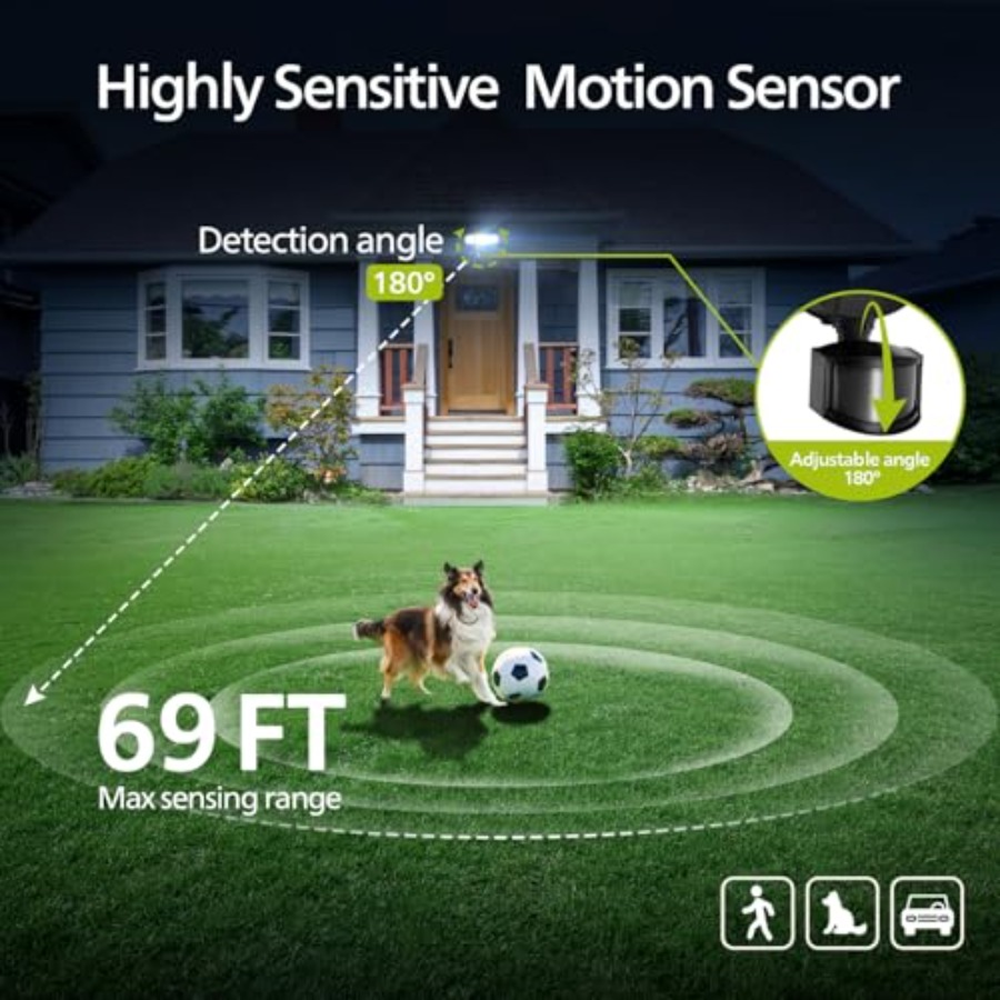 7W 7400LM LED Security Lights  - Motion Sensor Pir Wired 评论和价格