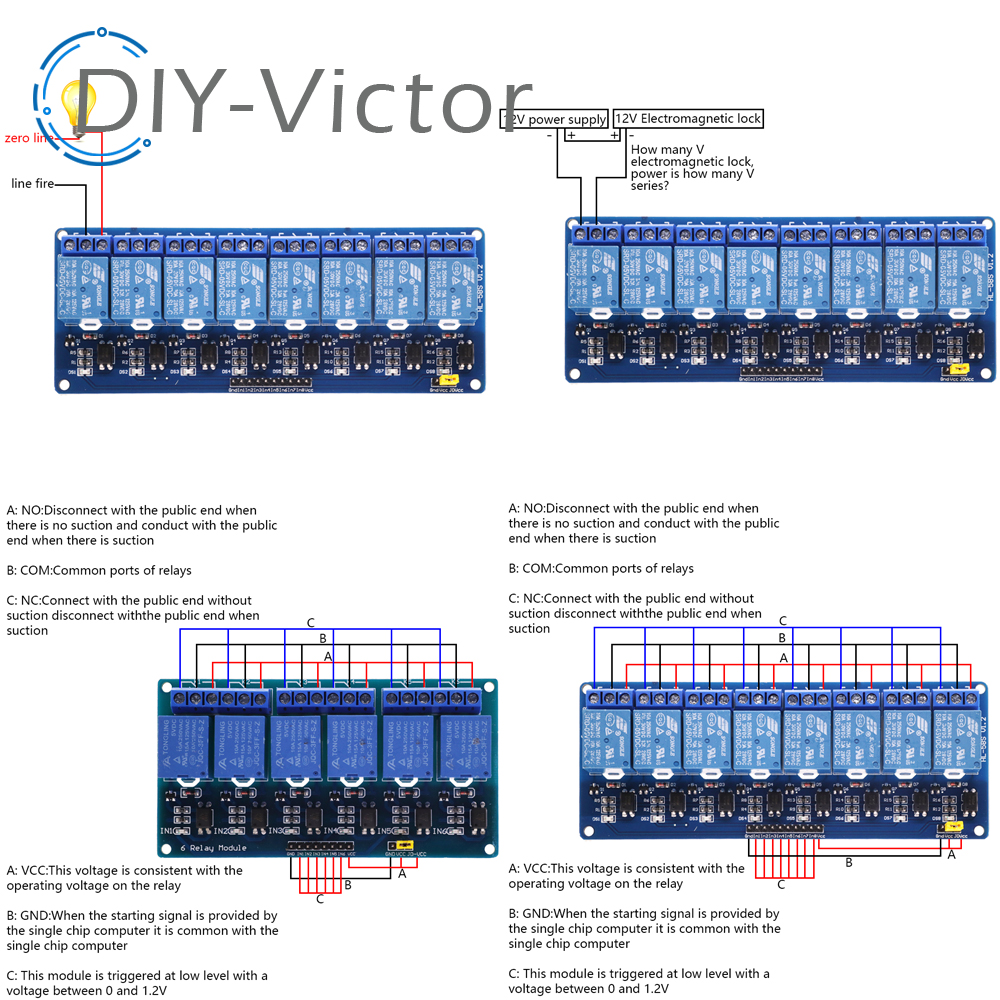 1 2 4 6 8 Channel DC 5V 12V Re - Relay 8 Channel Board 评论和价格