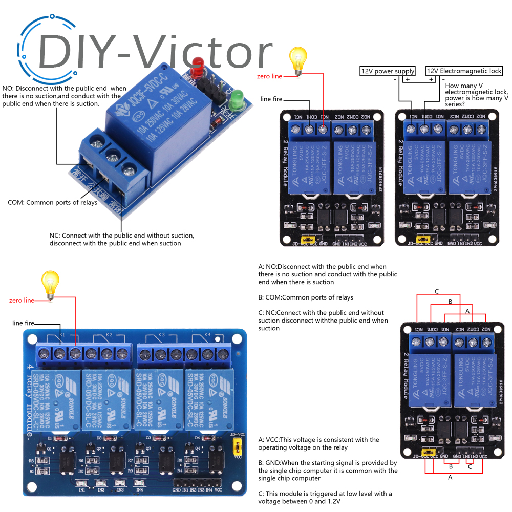 1 2 4 6 8 Channel DC 5V 12V Re - Relay 8 Channel Board 评论和价格