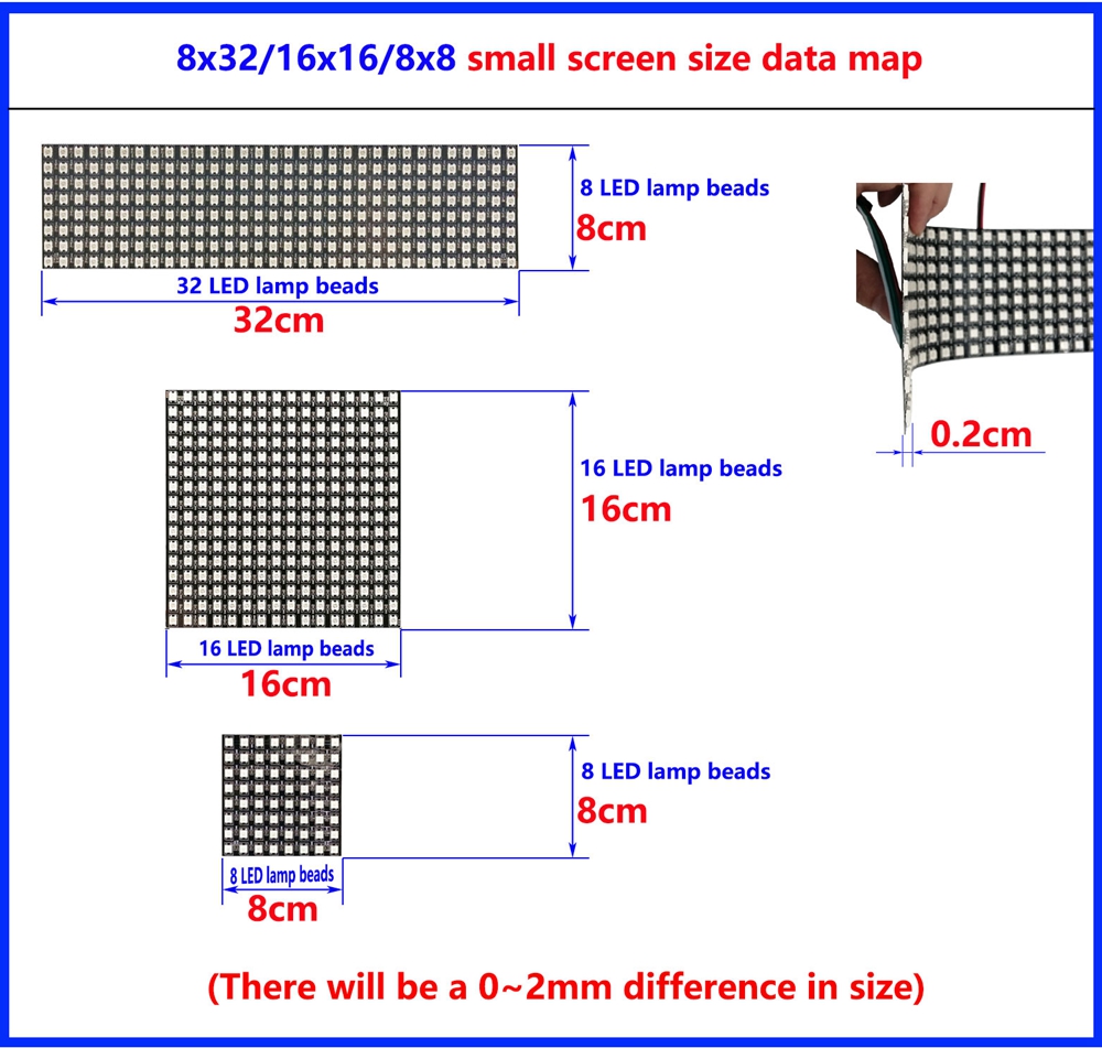DC5V WS2812B 8*8 16*16 8*32 Fl - Rgb Led Matrix 8X8 评论和价格