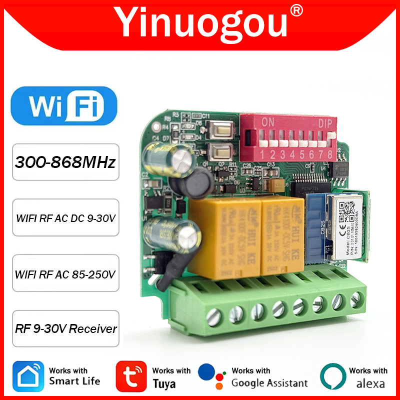 Universal Tuya WiFi Switch Gar - 433Mhz Receiver Module 评论和价格
