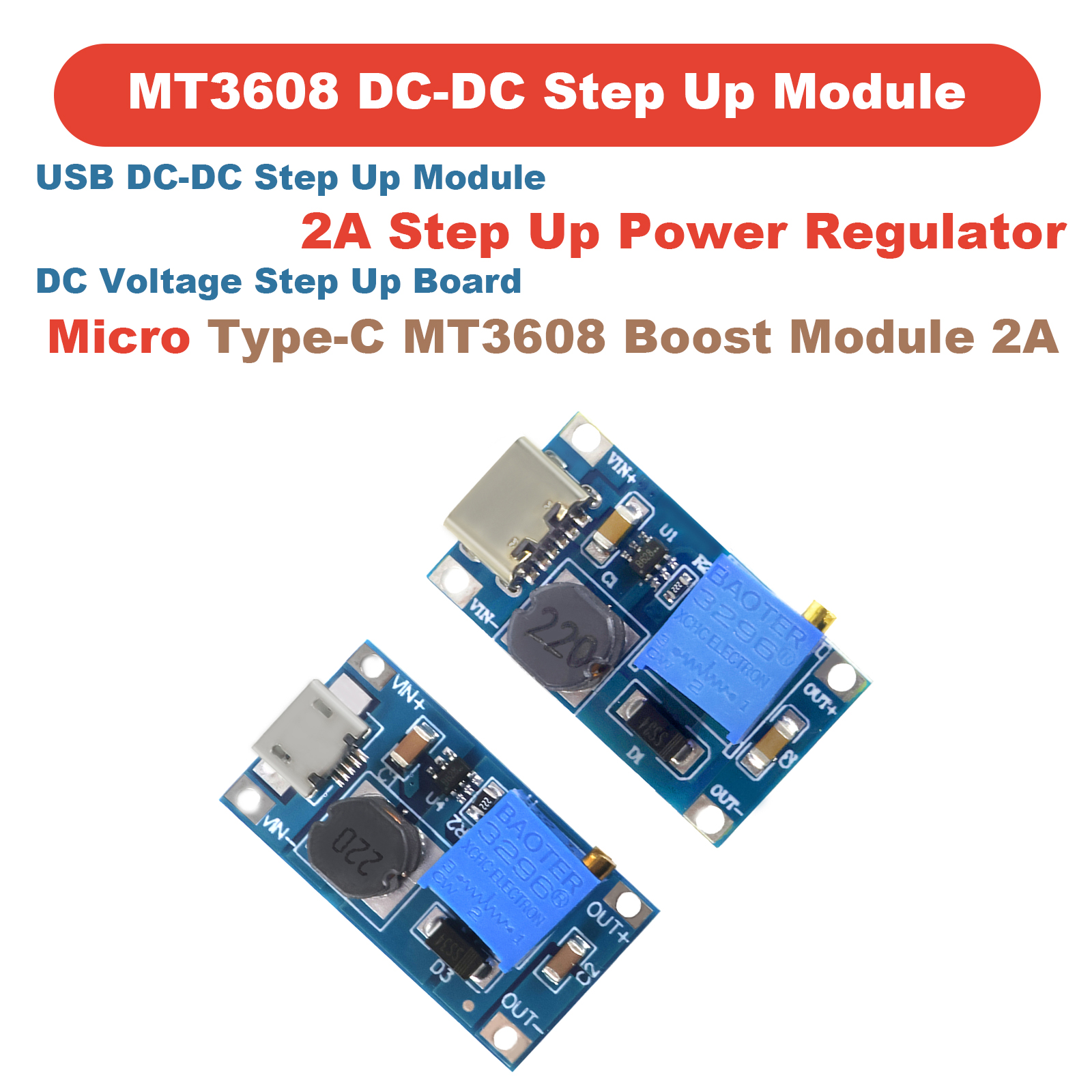 1-10pcs MT3608 DC-DC Step Up C - Home Automation Arduino 评论和价格