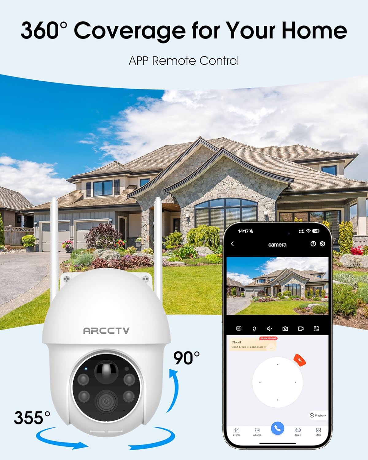 Wireless Solar Security Camera - Motion Sensor Pir Wired 评论和价格