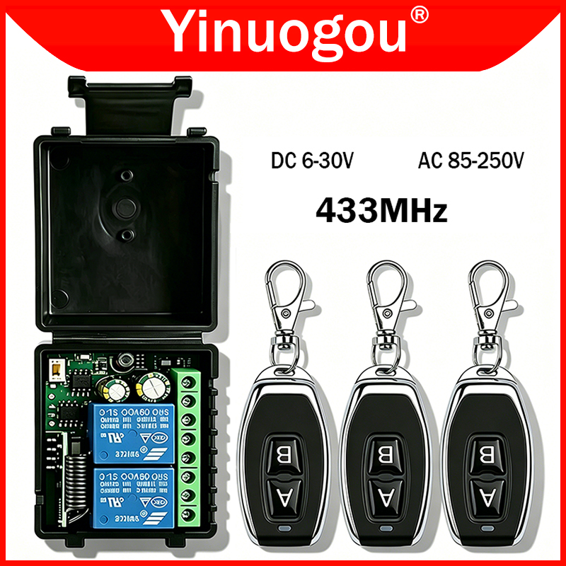 DC 12V 24V AC 220V RF433 2CH M - 433Mhz Receiver Module 评论和价格