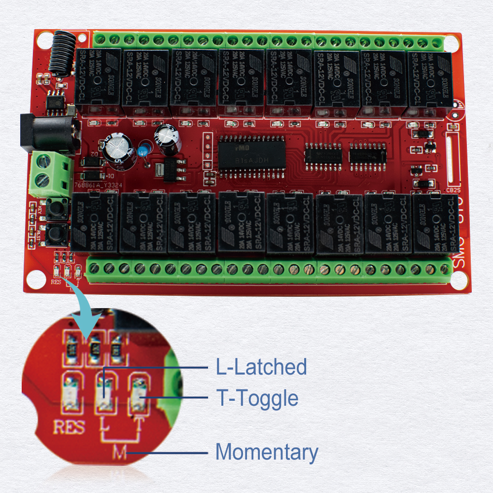 16CH 433MHz RF Wireless Remote - 433Mhz Receiver Module 评论和价格