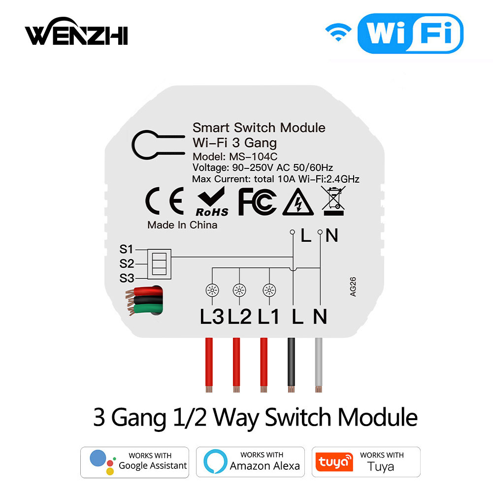 Wifi 3Gang 1/2 Way Mini DIY Li - Diy Home Automation Controller 评论和价格