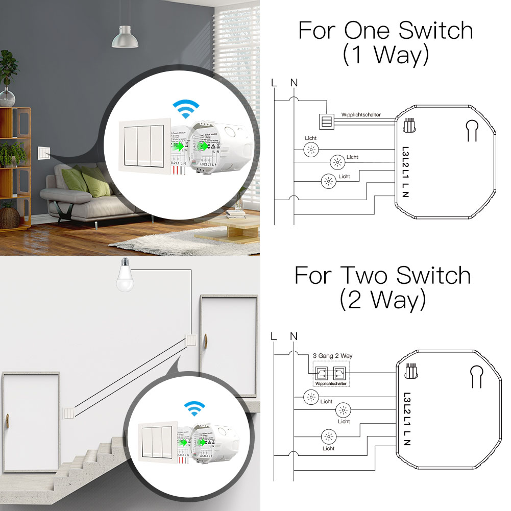 Wifi 3Gang 1/2 Way Mini DIY Li - Diy Home Automation Controller 评论和价格