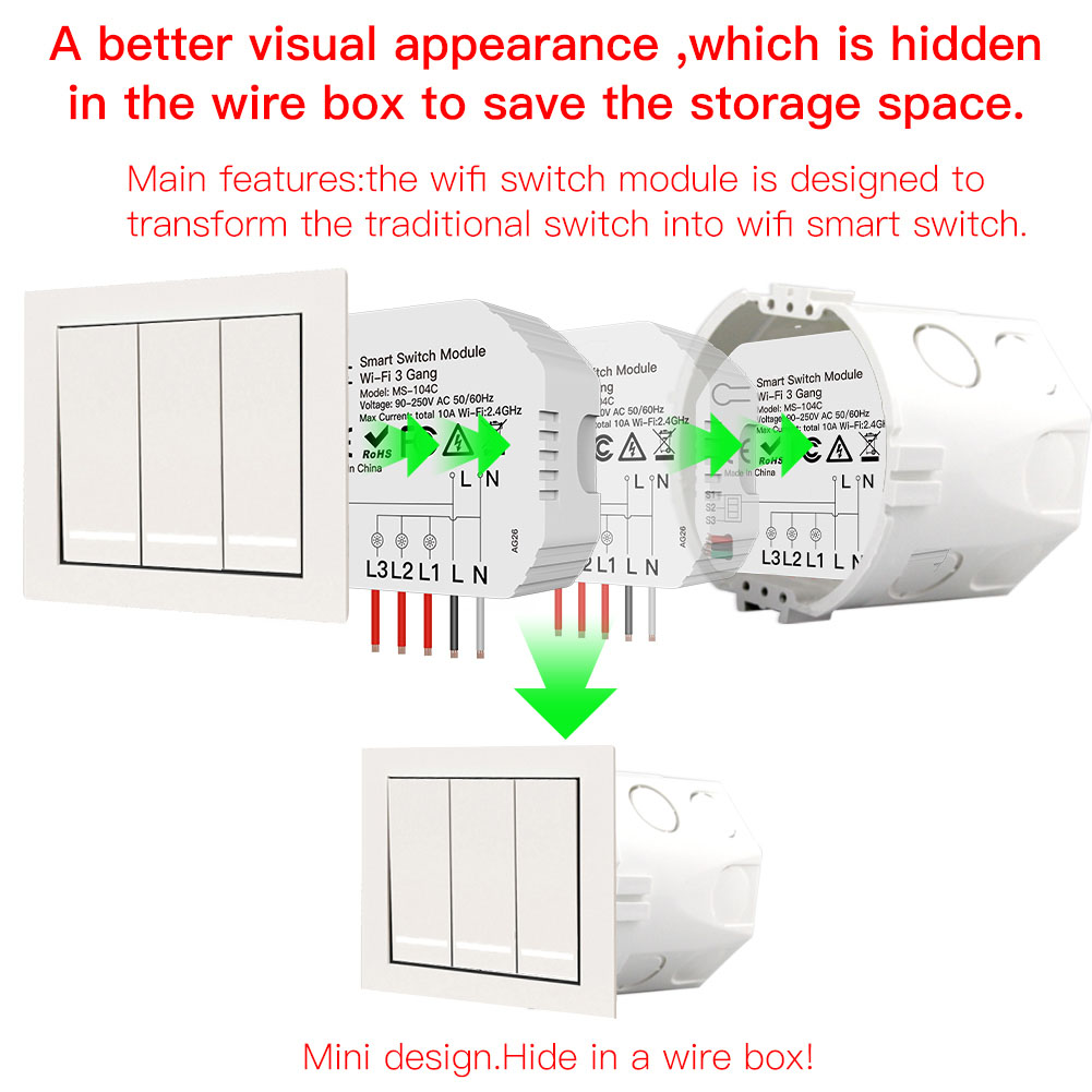 Wifi 3Gang 1/2 Way Mini DIY Li - Diy Home Automation Controller 评论和价格